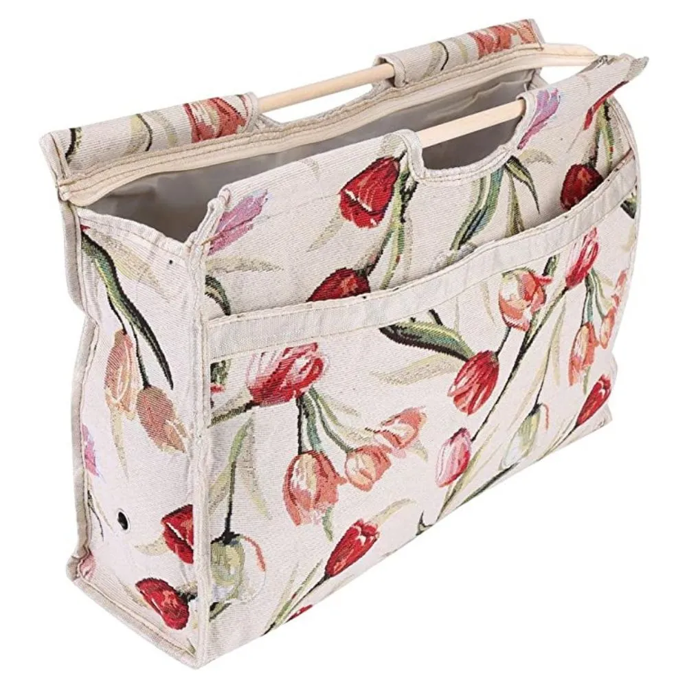 Knitting Storage Bag - Wooden Handle