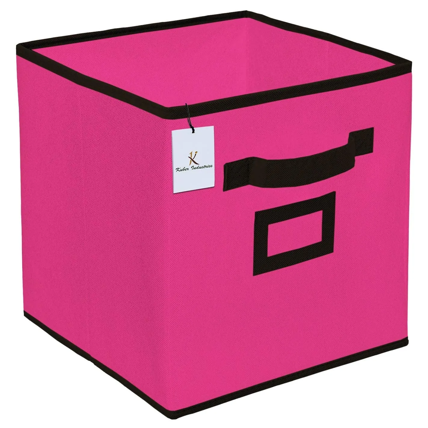 Kuber Industries Non Woven Foldable Storage Organiser Cubes/Boxes CTKTC035308 (Pink, Small and Large) - 2 Pieces