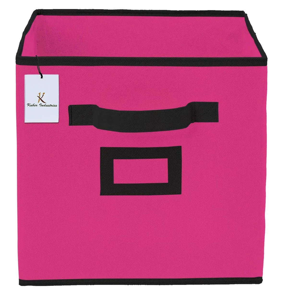 Kuber Industries Non Woven Foldable Storage Organiser Cubes/Boxes CTKTC035308 (Pink, Small and Large) - 2 Pieces