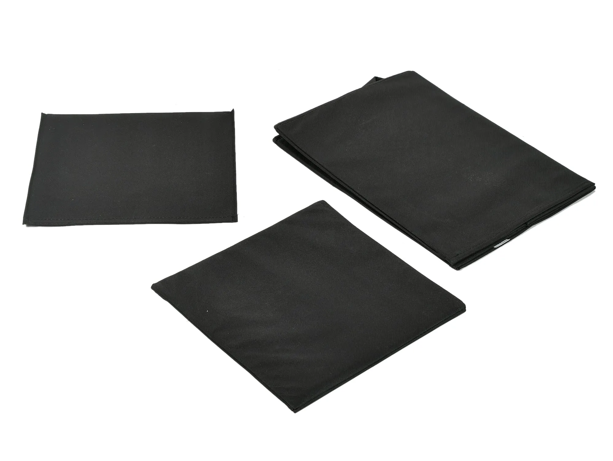 Kuber Industries Non-Woven Laundry Basket, Clothes Hamper For Laundry Closet, Bedroom, Bathroom With Lid & Handles- Pack of 2 (Black)-44KM0192