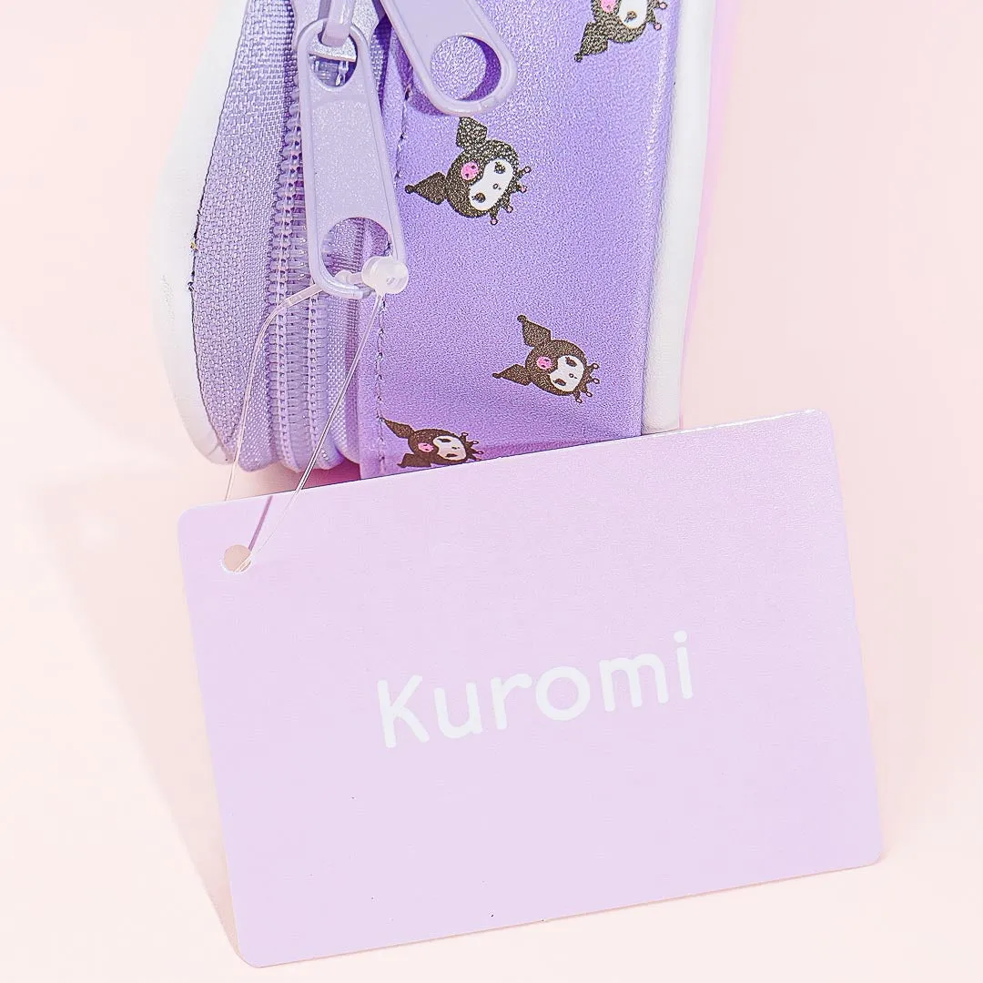 Kuromi Clear Window Oblong Pen Case With Mesh Pouch
