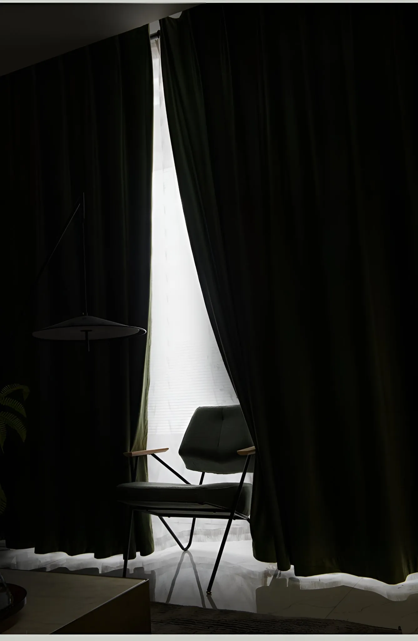 Kyra Luxurious Velvet Solid Green Blackout Custom Curtain