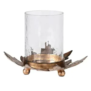 Large Gold Leaf Candle Holder