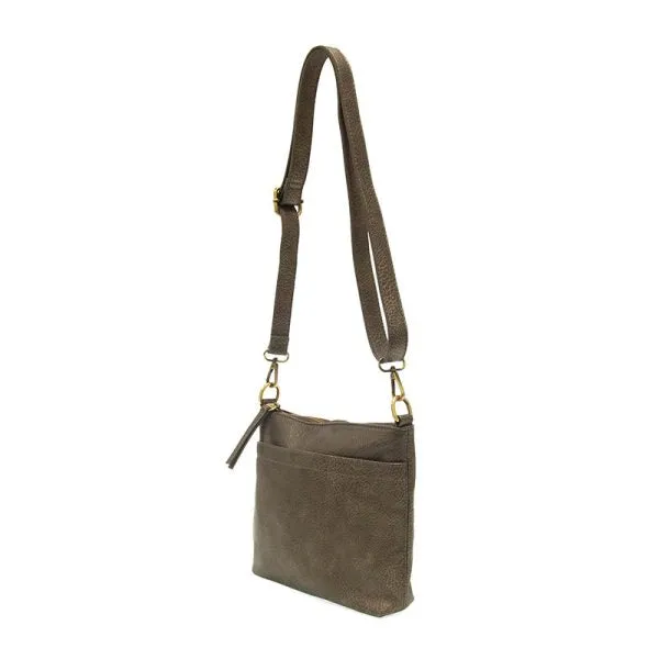 Layla Top Zip Crossbody Bag - L8105-40  -  Women's  METALLIC PEWTER