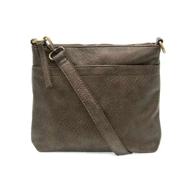 Layla Top Zip Crossbody Bag - L8105-40  -  Women's  METALLIC PEWTER