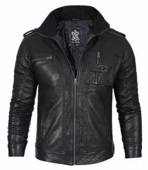Leader - Luxurious Black Leather Jacket for Men