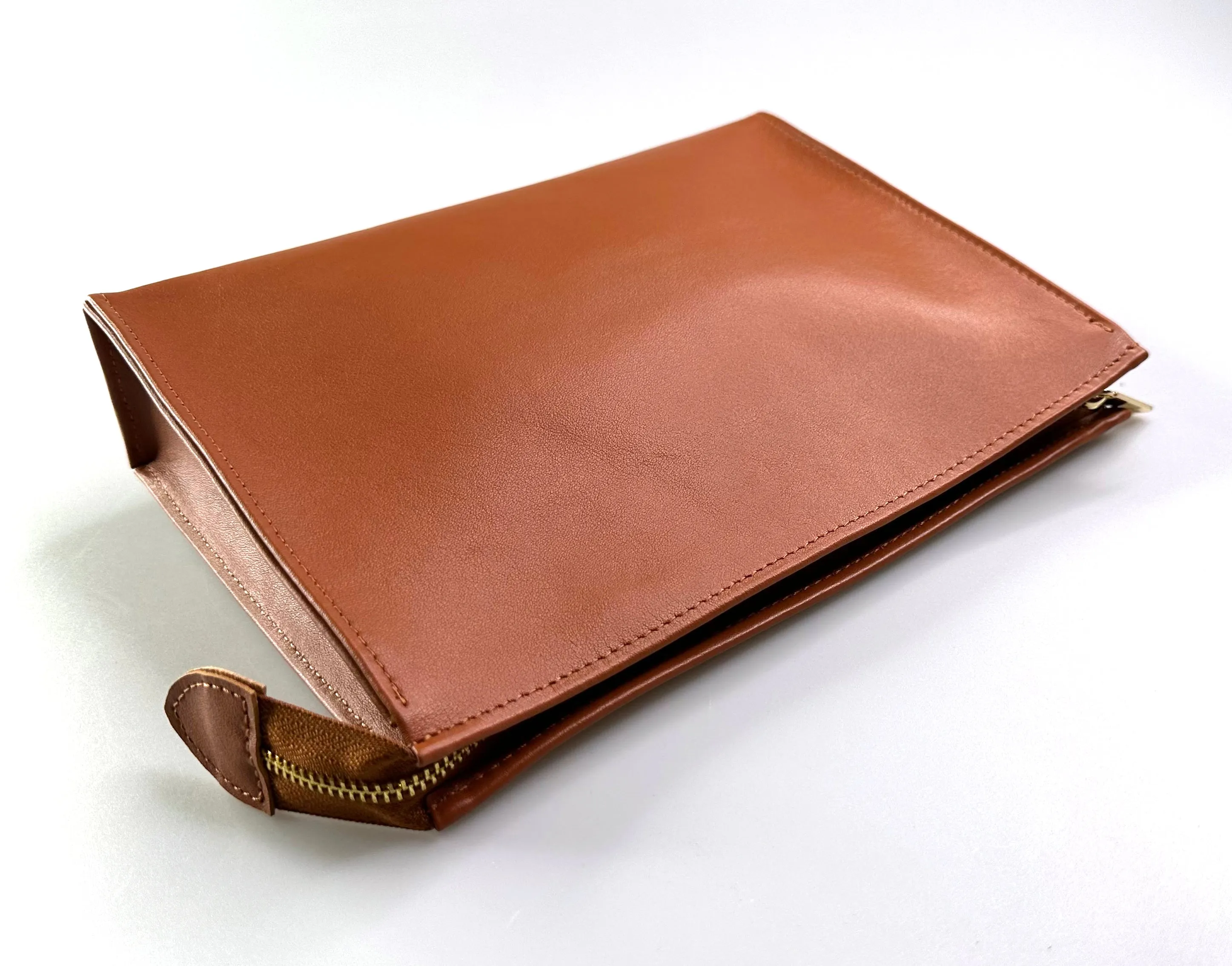 Leather Toiletry Pouch 26 - Brown