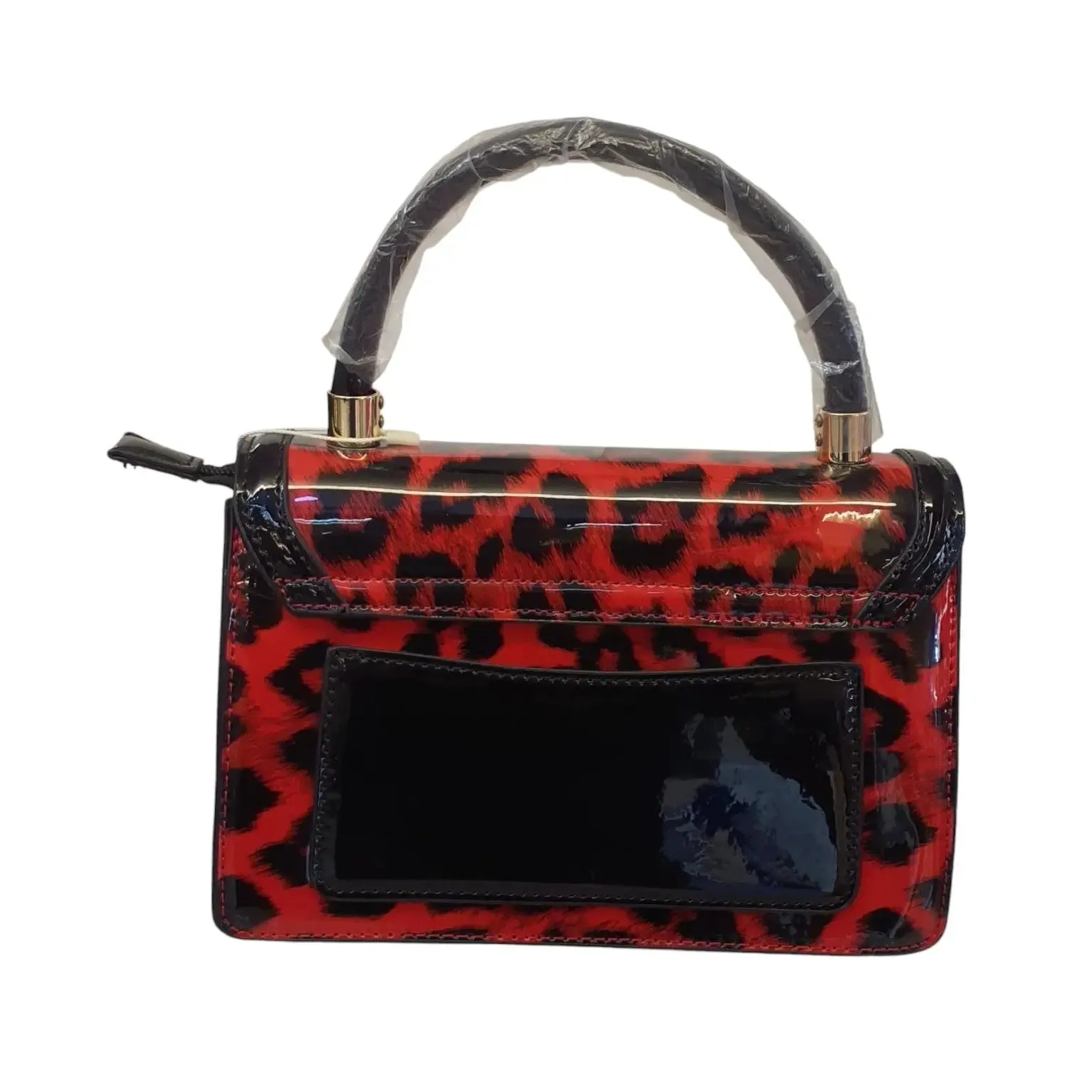 Leopard Print Patent Handbag