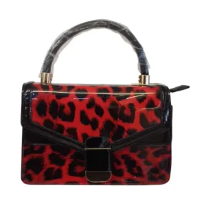 Leopard Print Patent Handbag