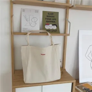 Light Canvas Tote Bag In Beige