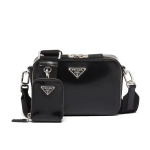 Logo Plaque Black Messenger Bag