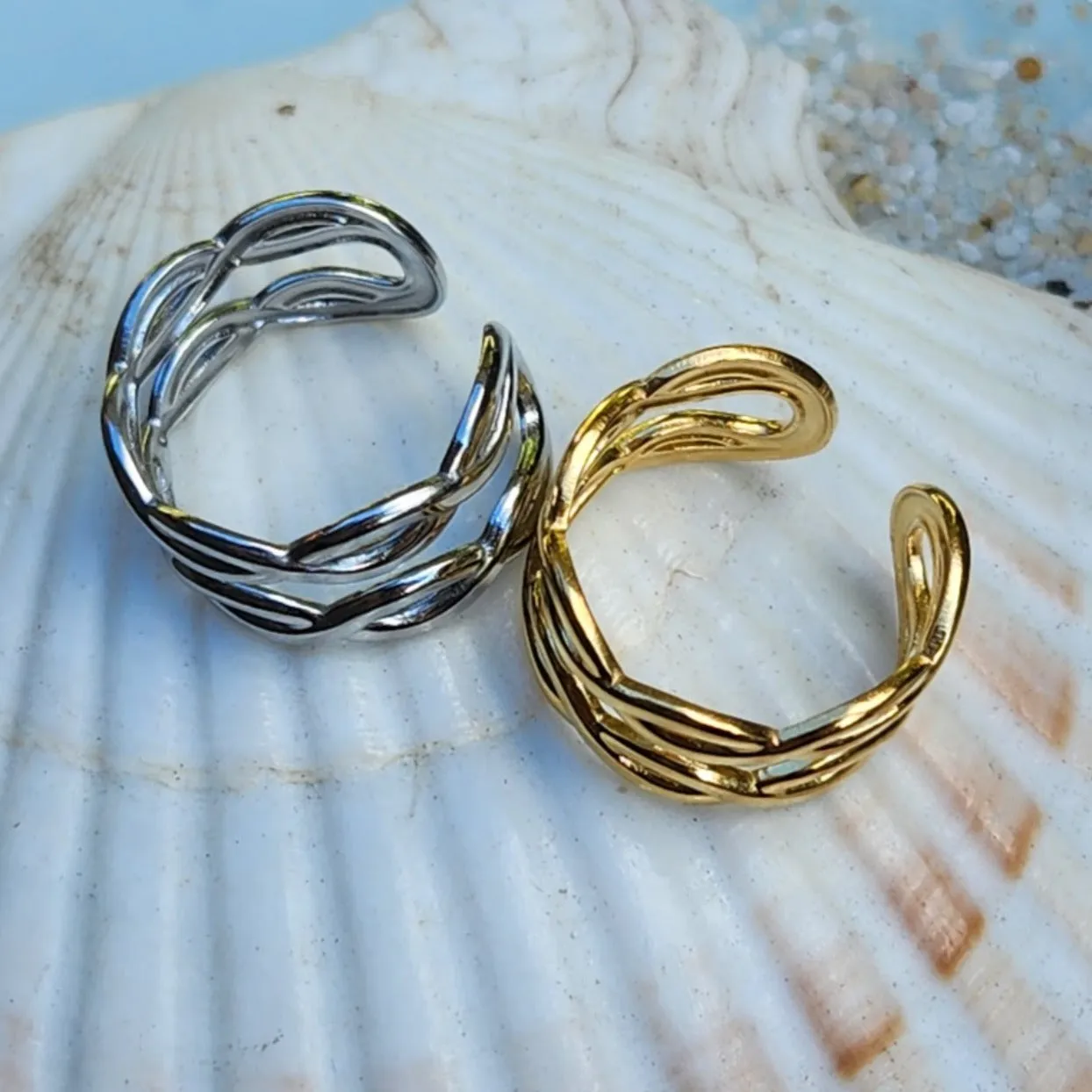 LOVE KNOT  - ADJUSTABLE WATERPROOF GOLD RING