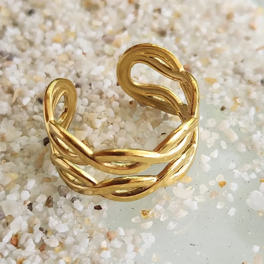 LOVE KNOT  - ADJUSTABLE WATERPROOF GOLD RING