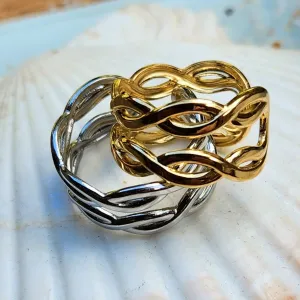 LOVE KNOT  - ADJUSTABLE WATERPROOF GOLD RING