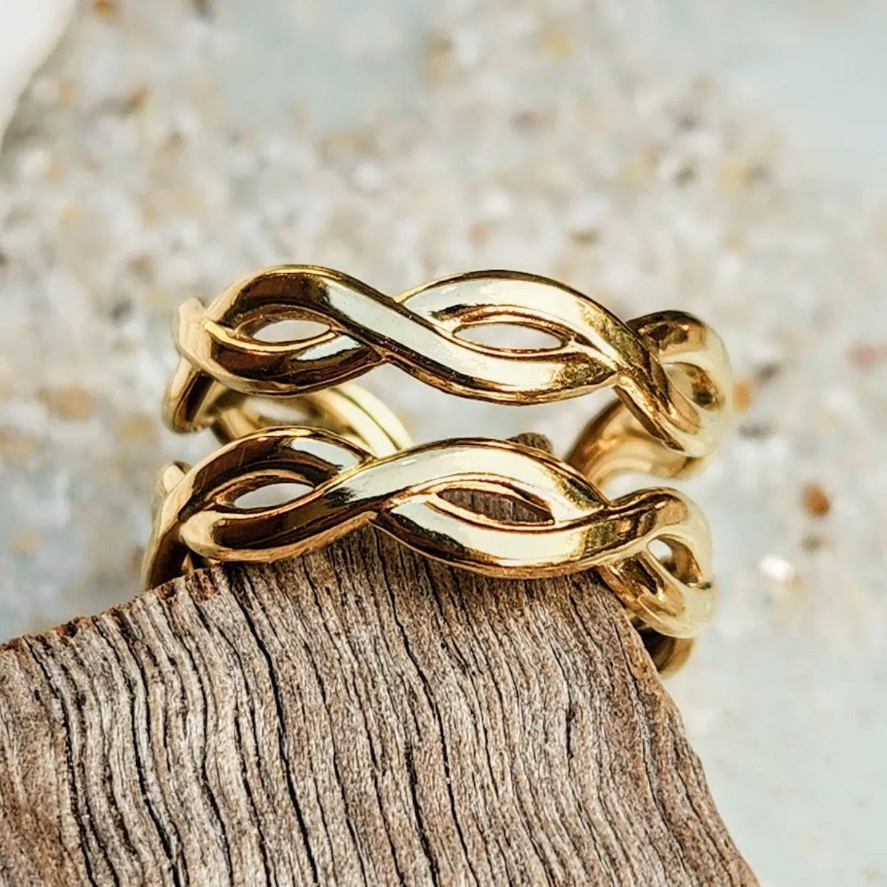 LOVE KNOT  - ADJUSTABLE WATERPROOF GOLD RING