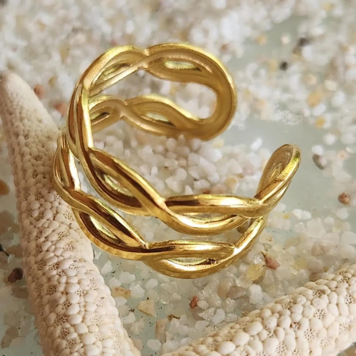 LOVE KNOT  - ADJUSTABLE WATERPROOF GOLD RING