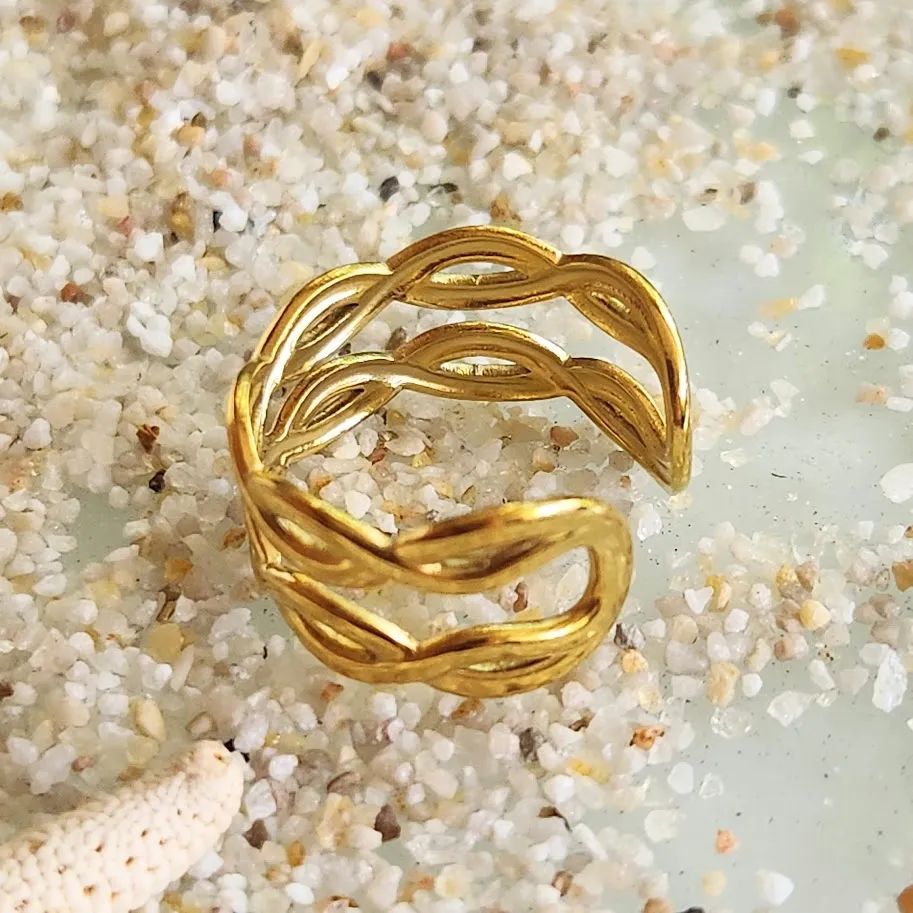 LOVE KNOT  - ADJUSTABLE WATERPROOF GOLD RING