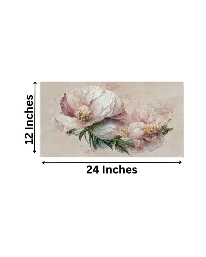 Luxurious 3D Pink Flowers Canvas Frame Wall Painting