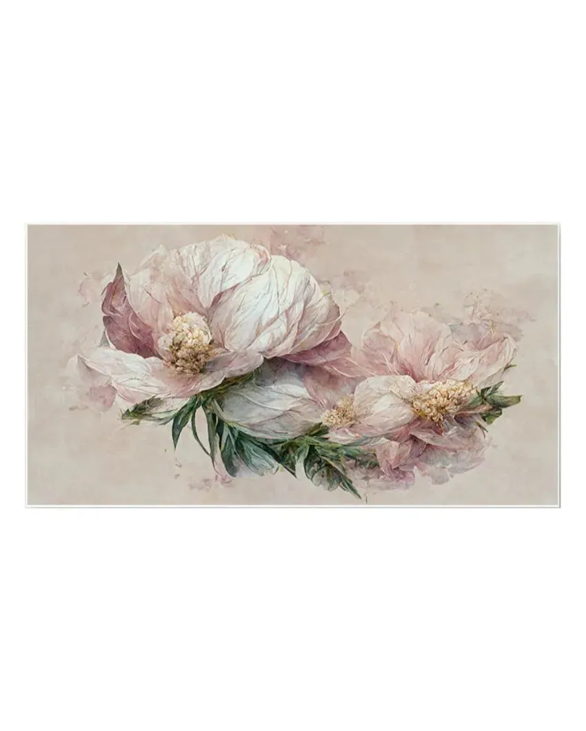 Luxurious 3D Pink Flowers Canvas Frame Wall Painting