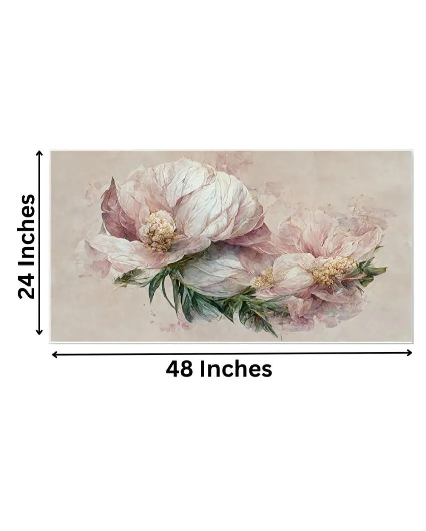 Luxurious 3D Pink Flowers Canvas Frame Wall Painting