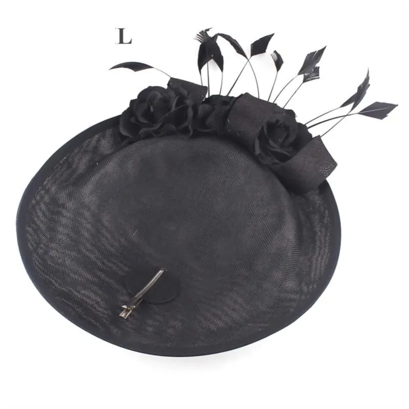 Luxurious Beige Kentucky Derby Cocktail Hat With Flower