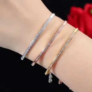 Luxurious Cubic Zirconia Slider Bracelet