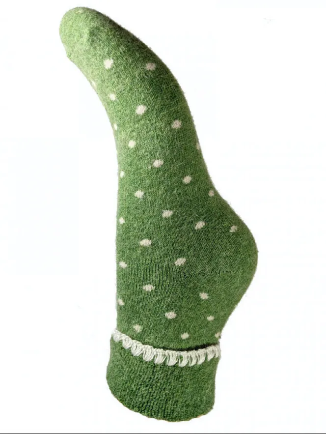 Luxurious Cuff House Socks in Tiny Dots