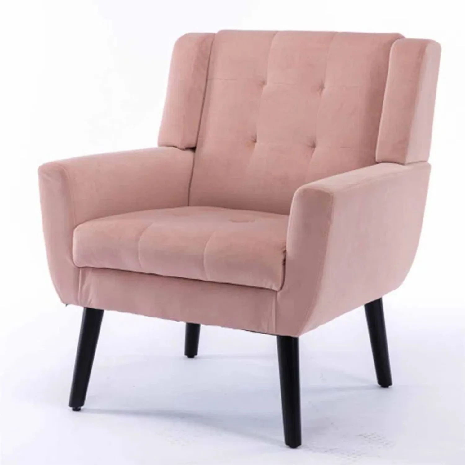 Luxurious Double Cushion Velvet Chair Pink