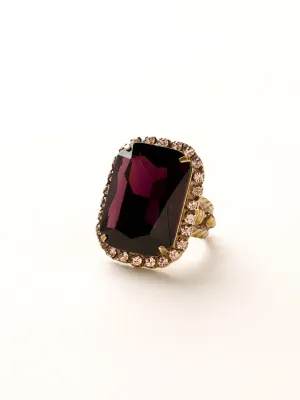 Luxurious Emerald-Cut Cocktail Ring - RBT69AGSUN