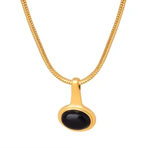 Luxurious French Joker Titanium Gold-Plated Glass Beads Necklace for Women
