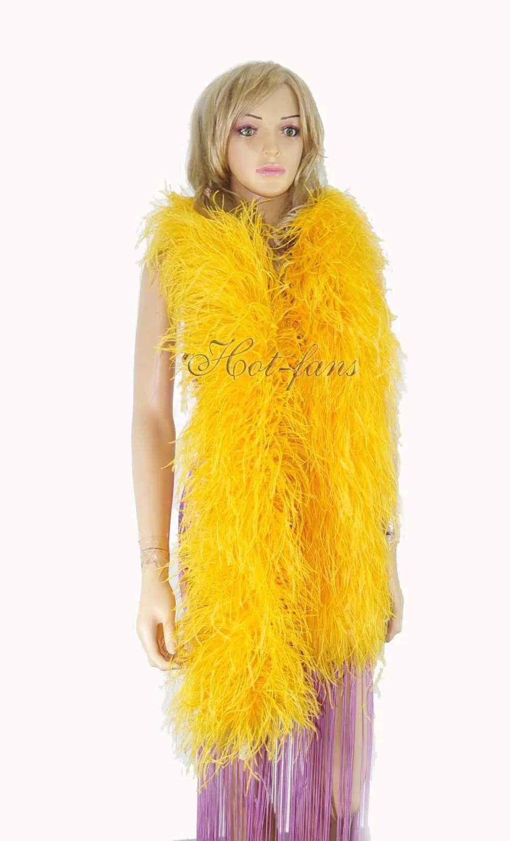Luxurious Gold yellow 12 Ply Ostrich Feather Boa