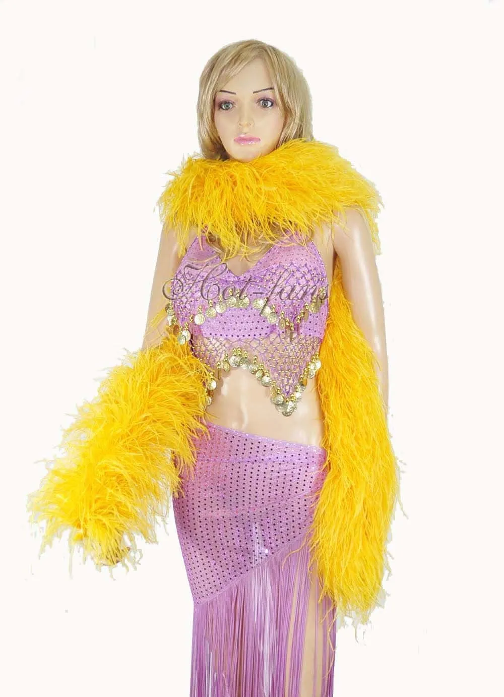 Luxurious Gold yellow 12 Ply Ostrich Feather Boa