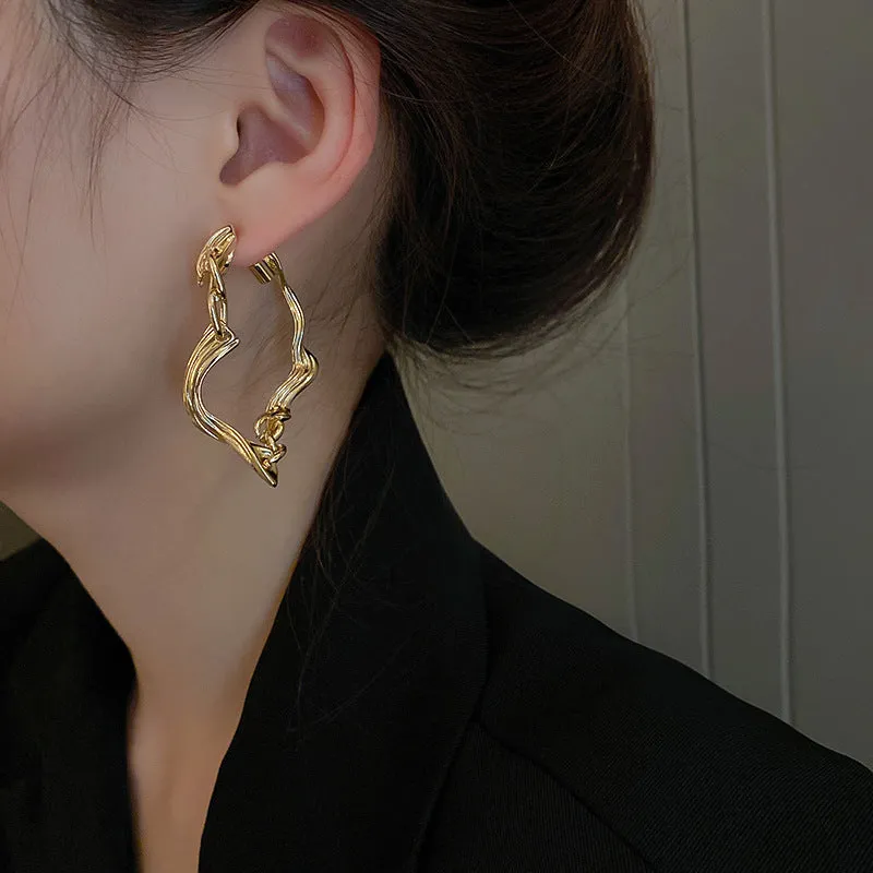 Luxurious Heart Copper Electroplating Earrings