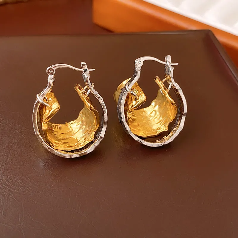 Luxurious Heart Copper Electroplating Earrings