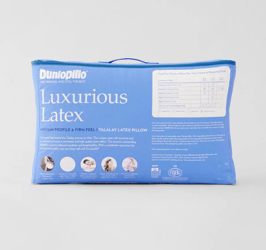 Luxurious Latex Medium Profile Firm Feel Pillow