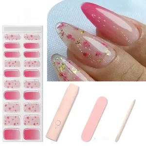 LUXURIOUS LUSTER - Nail Stickers Kit with UV Lamp | Manicure