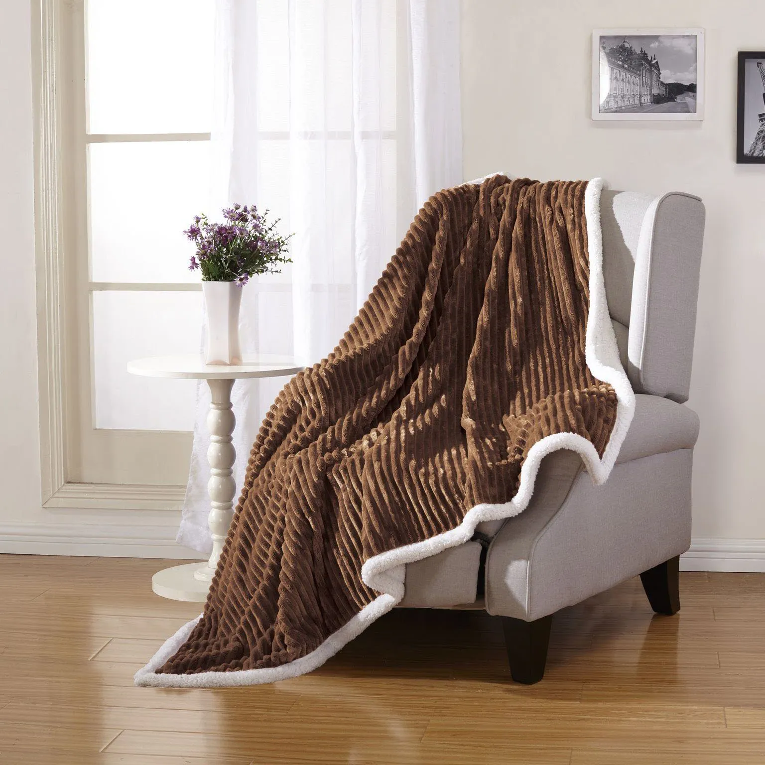 Luxurious Reversible Designer Sherpa