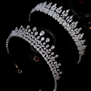 Luxurious Teardrop Style Handmade Wedding Crown - Stacy