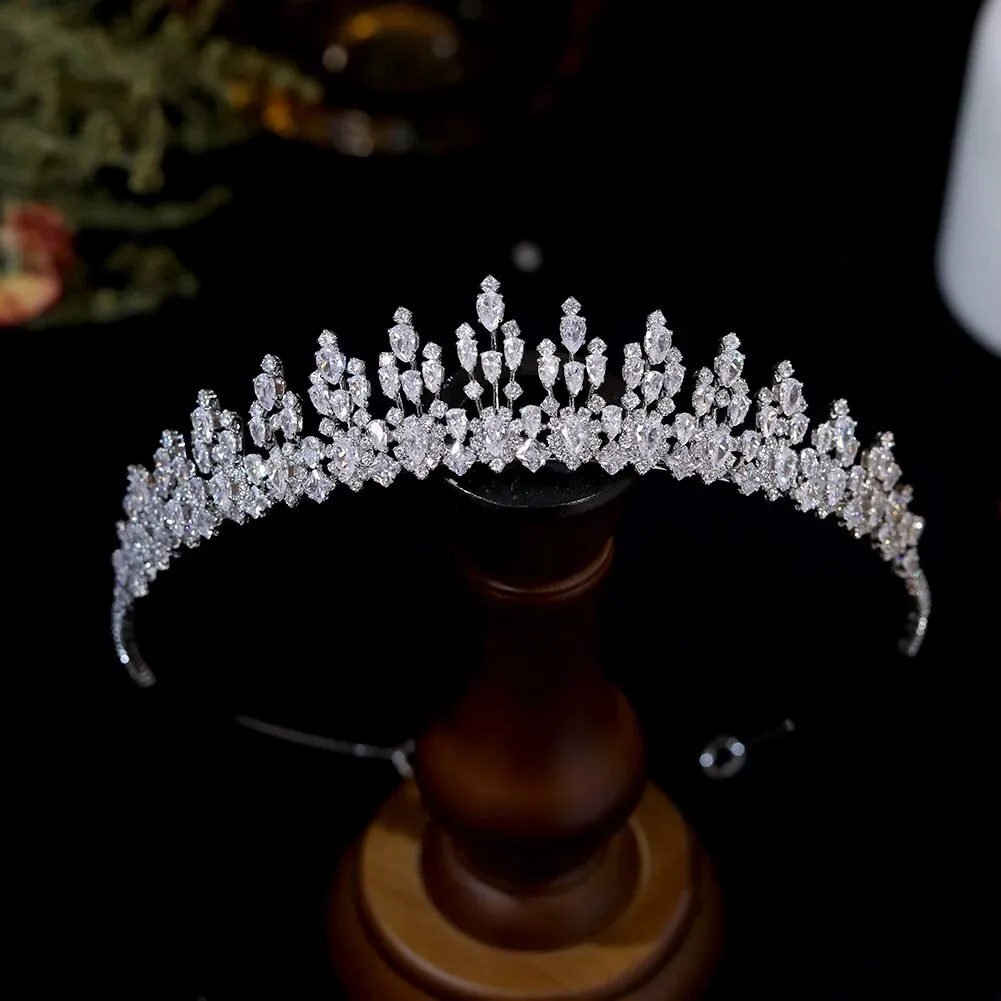 Luxurious Teardrop Style Handmade Wedding Crown - Stacy