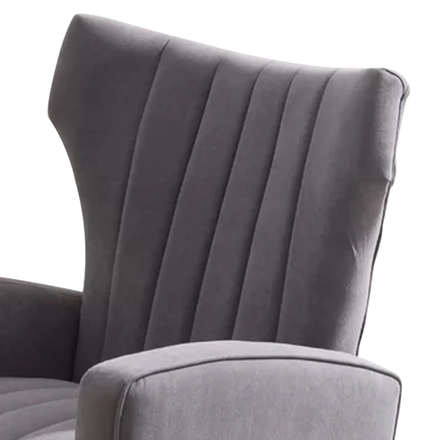 Luxurious Velvet Accent Chair Grey Color