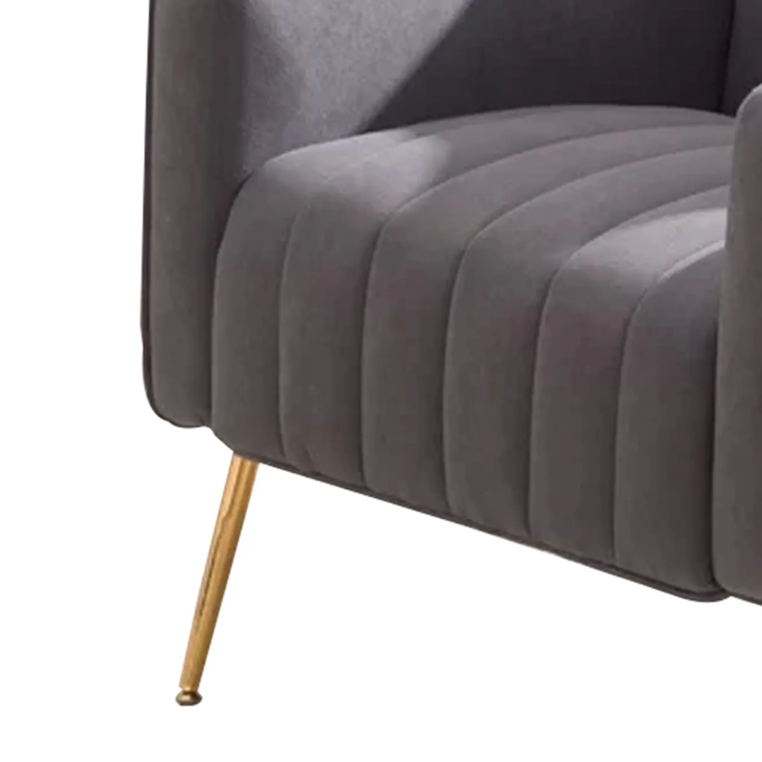 Luxurious Velvet Accent Chair Grey Color