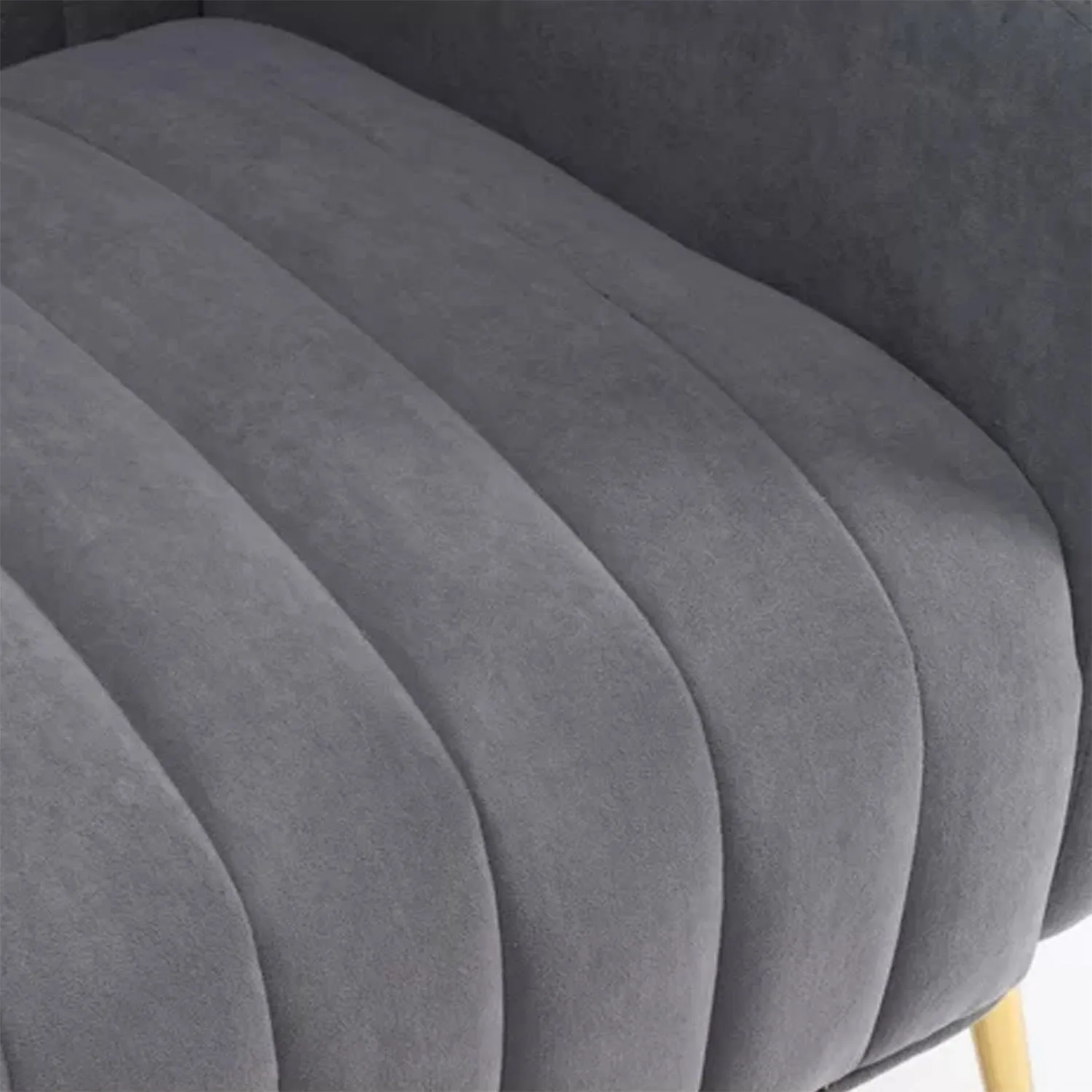 Luxurious Velvet Accent Chair Grey Color