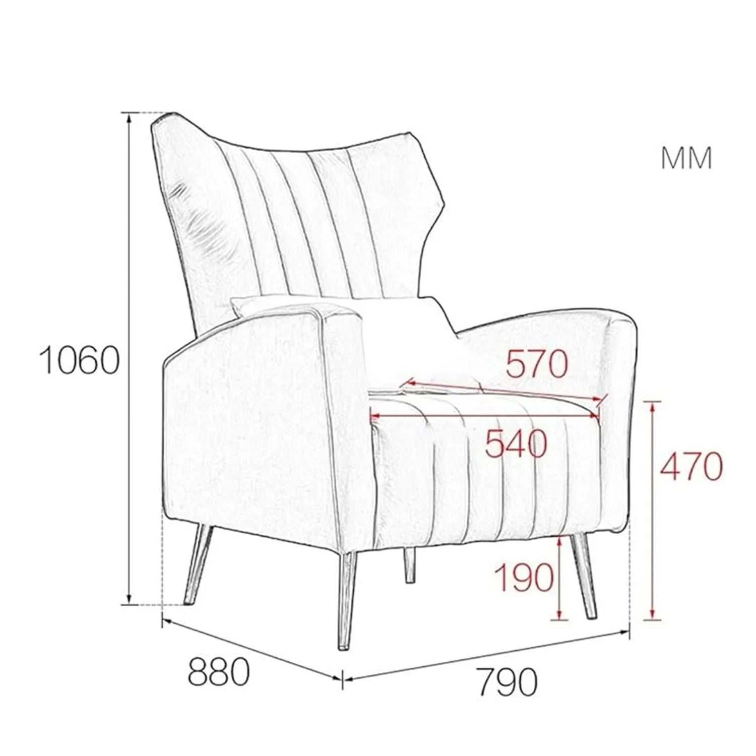 Luxurious Velvet Accent Chair Grey Color