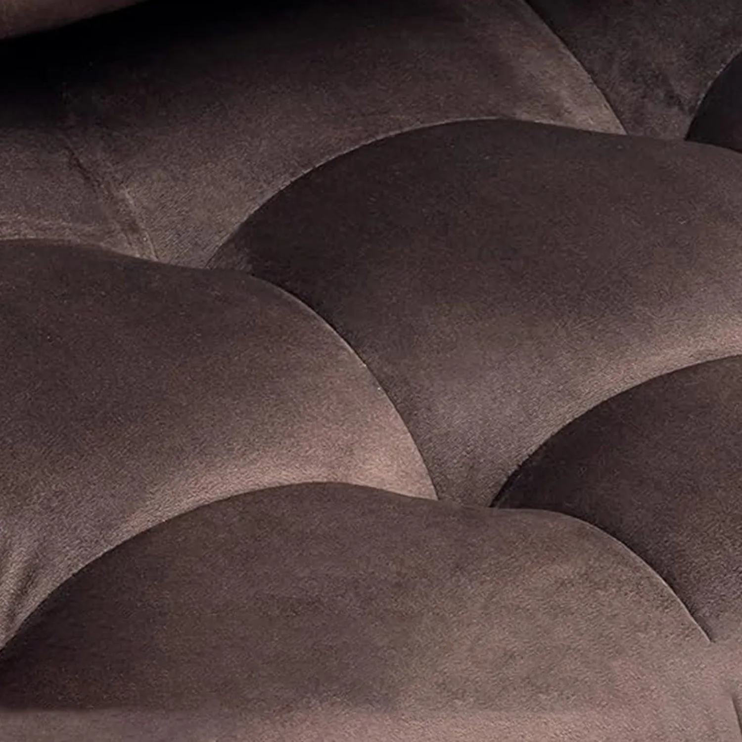 Luxurious Velvet Chair With Ottoman Footrest Brown