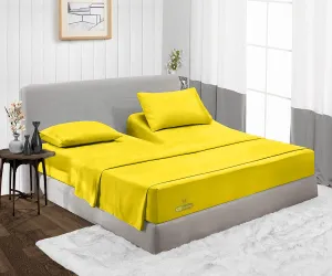 Luxurious Yellow Split Head Sheets Set 600TC