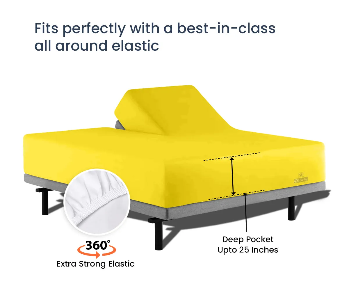 Luxurious Yellow Split Head Sheets Set 600TC