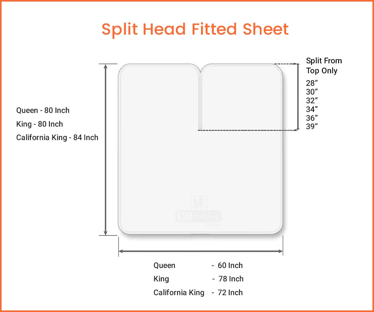 Luxurious Yellow Split Head Sheets Set 600TC