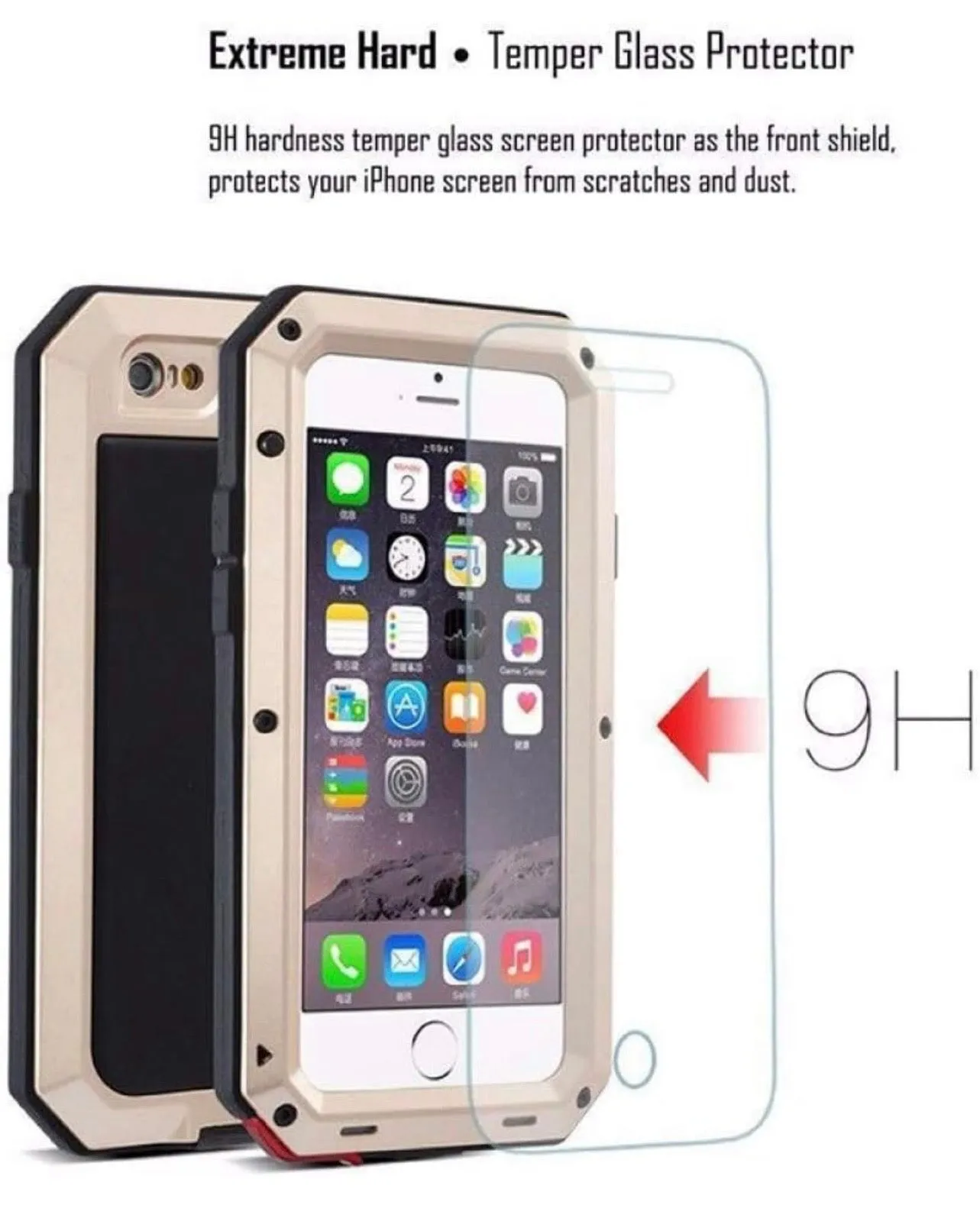 Luxury Doom Armor Life Shock Dropproof Shockproof Metal Aluminum   Silicone Protective Case for iPhone