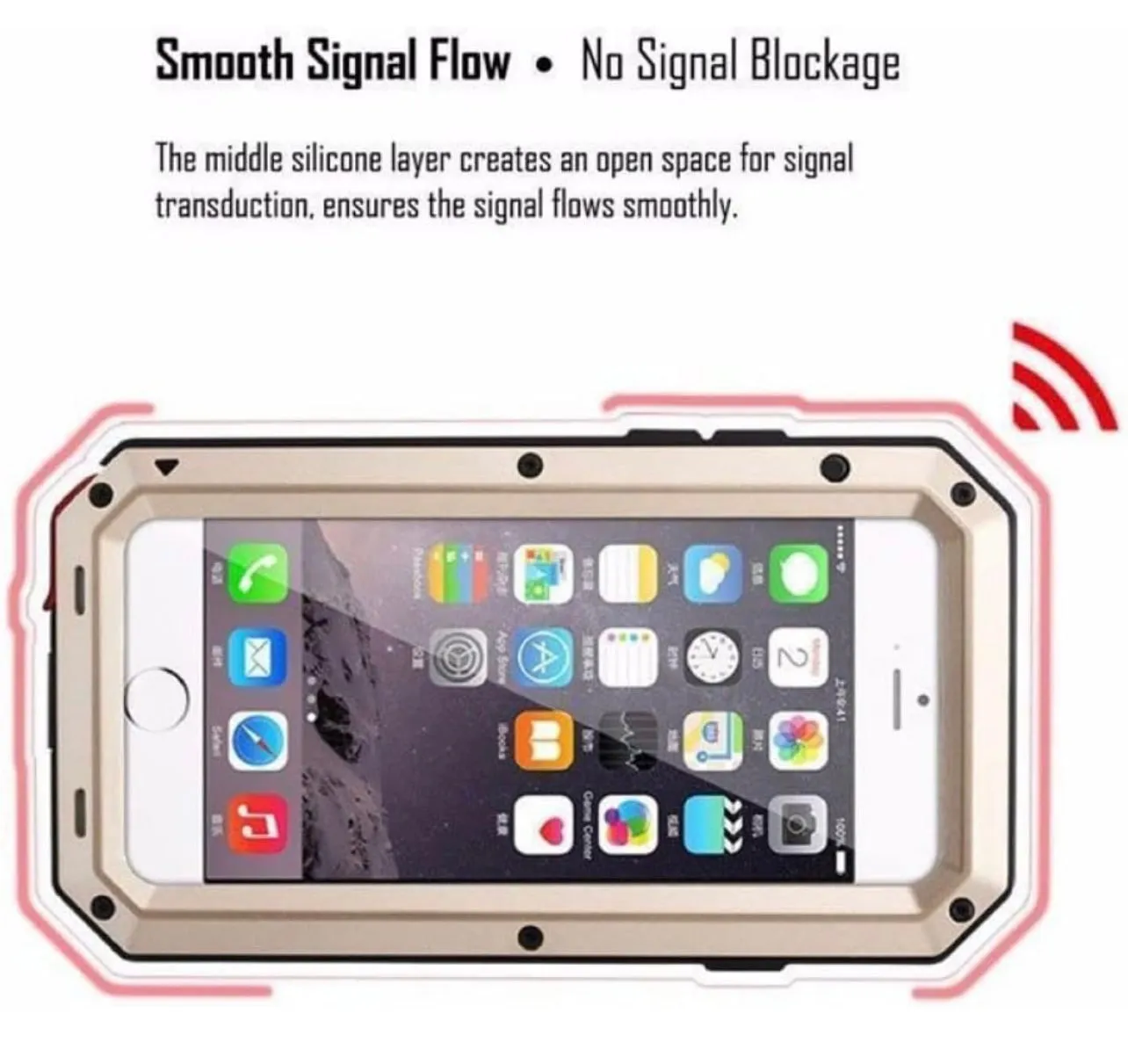 Luxury Doom Armor Life Shock Dropproof Shockproof Metal Aluminum   Silicone Protective Case for iPhone