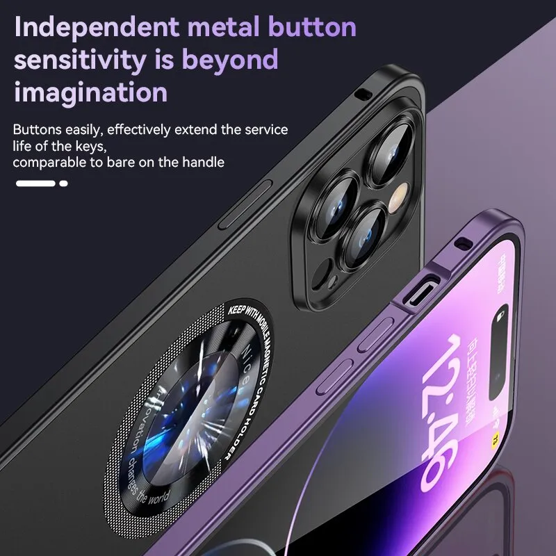 Magsafe Magnetic Metal Phone Case Aluminum Frame With Lens For IPhone